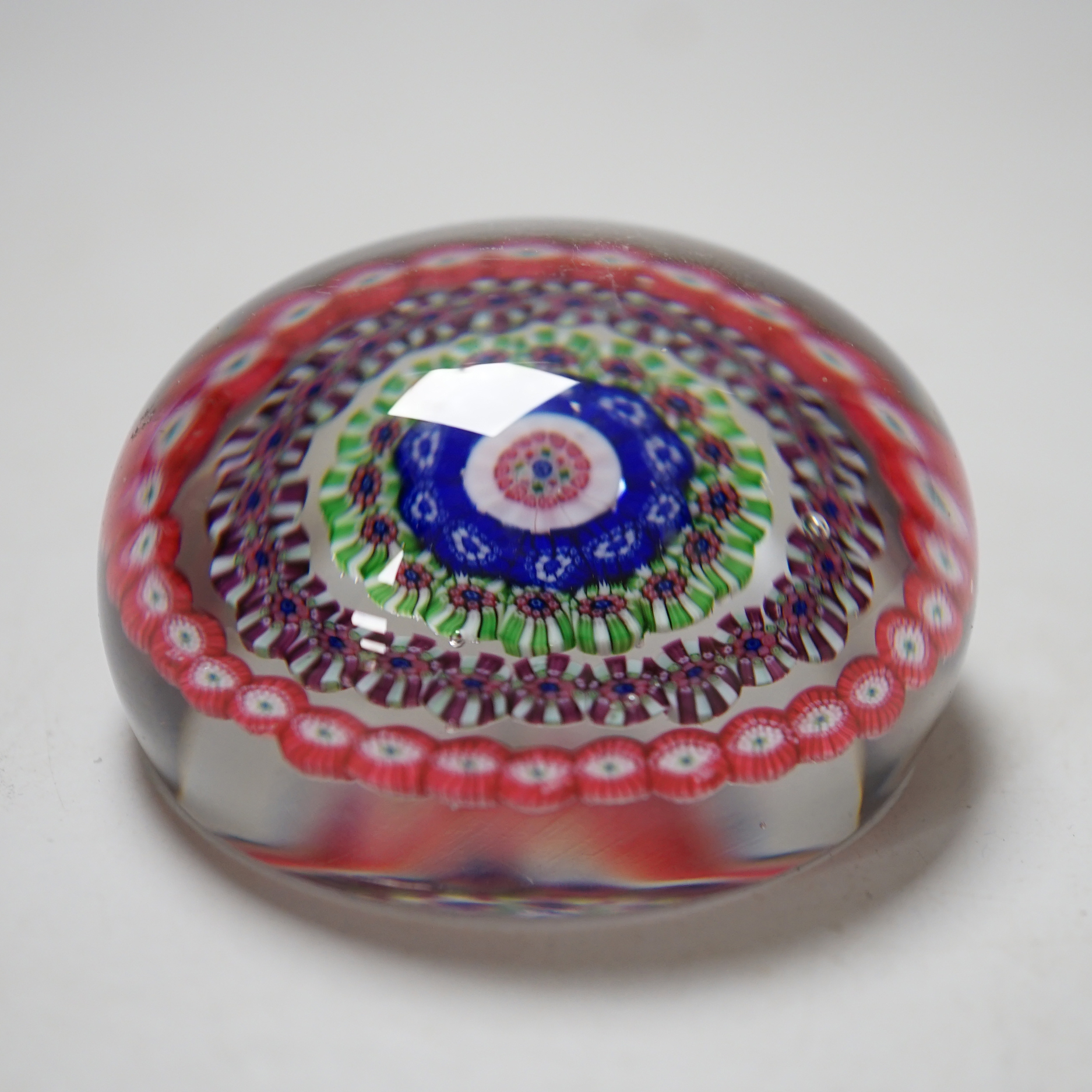 A Baccarat concentric millefleur cane paperweight, 6cm diameter